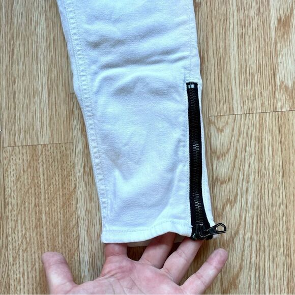 Rag & Bone Bright White Ankle Zip Skinny Jeans - Picture 5 of 14